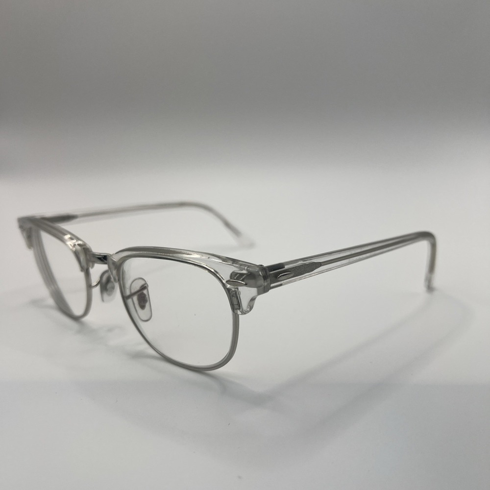 RAY BAN RB 5154 2001 White Transparent Silver Clubmaster Unisex 49 mm Eyeglasses - Picture 1 of 16